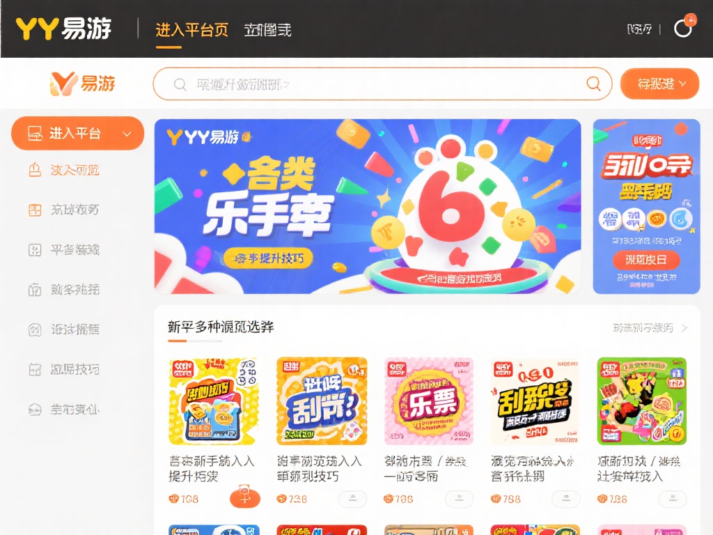 进入平台后，浏览可供选择的各类彩票。在YY易游上，